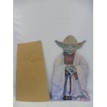 A Star Wars cardboard point of sale advertising showcard of Yoda from the Character Cut-Out Company,