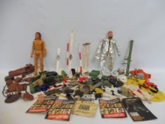 A selection of original Action Man comprising a 1960s figure with painted head and clothing in