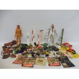 A selection of original Action Man comprising a 1960s figure with painted head and clothing in