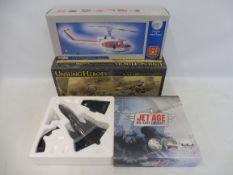 Three boxed Corgi die-cast models, Los Angeles fire department helicopter, Vietnam series 2 unsung