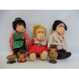 A selection of PG Tips monkey collectables, circa 1970s, and lidded egg cups.