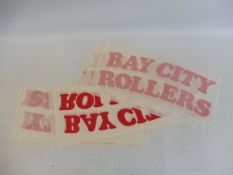 A quantity of original Bay City Rollers iron on t-shirt patches.