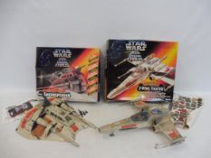 Two boxed Kenner Star Wars models, X-Wing Fighter and a Rebel Snow Speeder, both electronic, circa