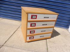 A rare Britains four drawer toy shop dispensing chest, probably used for soldiers or plastic