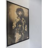 An original framed Track Records Jimi Hendrix promotional poster printed by TSR England,