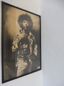 An original framed Track Records Jimi Hendrix promotional poster printed by TSR England,
