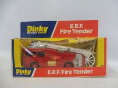 A boxed Dinky ERF fire tender, model appears in excellent condition.