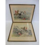 A pair of framed and glazed coloured hunting related prints, published by Dean & Son, from the '