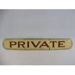 A British Railways enamel 'Private' sign, 18 x 2 3/4".