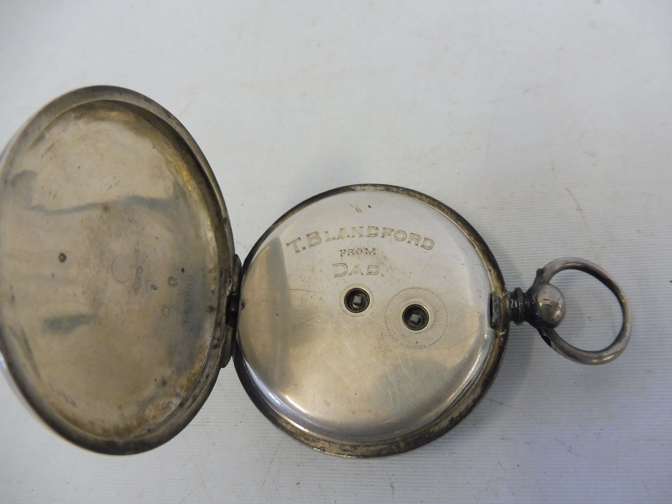 A silver pocket watch and one other. - Image 3 of 5