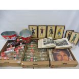 Two boxes of Coca Cola promotional items, bottles etc, plus a box of assorted collectables including