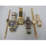 Seven assorted watches including an Astron solar powered example, Rotary etc.