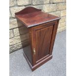 An Edwardian inlaid mahogany bedside cabinet, 16" w x 32" h x 14 1/2" d.