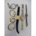 A tray of assorted watches including Smiths Empire and Roamer.