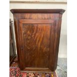 A Georgian mahogany wall hanging corner cupboard, 30" w x 40" h x 18 1/2" d.