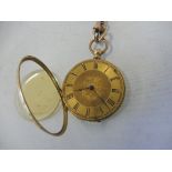 A yellow metal pocket watch marked K18, the movement engraved Joseph & Fils Geneve, approx. 40g,