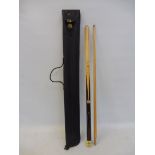 A circa 1960s Terry Griffiths Match Play two piece snooker cue.