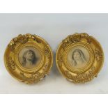 A pair of 19th Century gilt framed circular prints, each approx. 8" diameter.