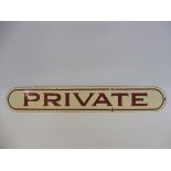 A British Railways enamel 'Private' sign, 18 x 2 3/4".