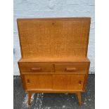 A light oak bureau, circa 1960s in the manner of Heals, 30" w x 45 1/2" h x 16" d.