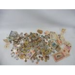 A collection of assorted coins and bank notes from around the world.