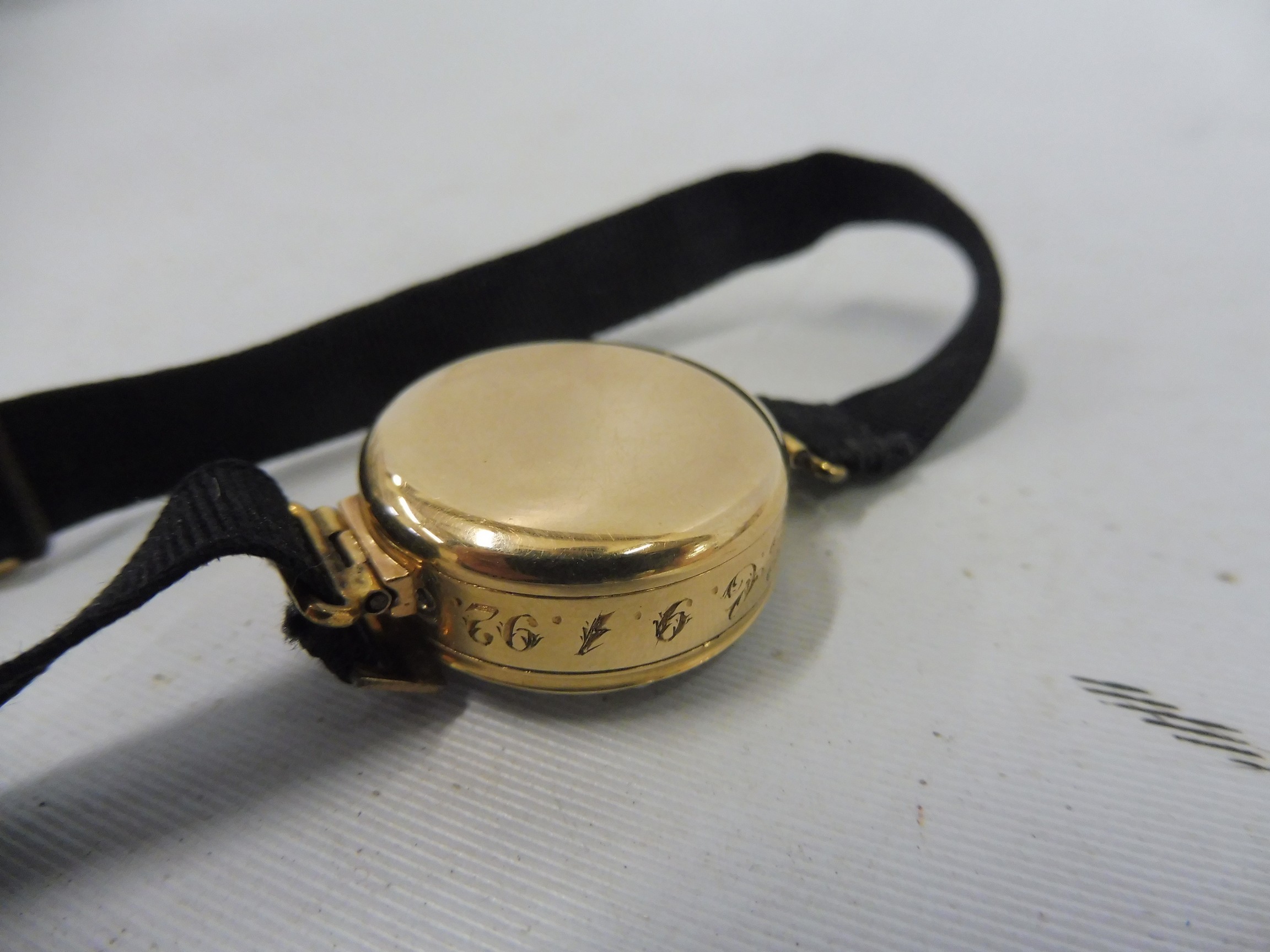 A high quality yellow metal, probably at least 15ct gold ladies wristwatch, the circular white - Image 3 of 4