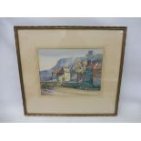 L. GORDON ANDREWS - Whitby Old Town, watercolour, signed lower left, labels to verso for the '