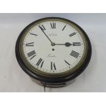 A 19th Century mahogany cased circular dial clock, with single fusee mechanism, marked to the dial