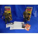 Action Man; A pair of boxed 'Soldier with Moving Eagle Eyes' figures, both with blond flock heads (