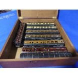 Eight Exley '00' gauge Passenger Coaches, various liveries: Great Western (2), LNER (3) and LMS (3),