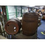 Two vintage iron bound oak Barrels, 17in (43cm) high (2)