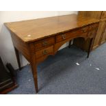 An Edwardian mahogany Lady's Desk, the half venereed top, enclosed by boxwood stringing with cross-