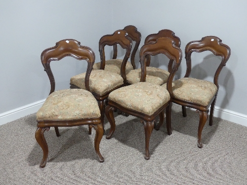 A set of six Victorian mahogany Dining Chairs, with cabriole legs, 20in (50cm) wide, 34in (87cm) - Image 2 of 2