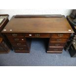 An Edwardian mahogany pedestal Desk, formerly a dressing table, 48in (122cm) wide x 23in (58.5cm)