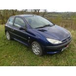 2003 Peugeot 206 3-door hatch-back, petrol, manual, blue, the odometer showing 86,427 miles, reg.