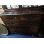 An early 20thC mahogany Chest of Drawers, two short over three long, 37in (94cm) wide, 35in (89cm) h