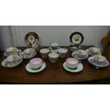 A small quantity of antique Cups and Saucers, comprising a Vienna Cabinet Cup and Saucer,