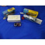A boxed Corgi 1101 Carrimore Car Transporter, red cab with blue and white trailer, together with a