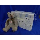 Steiff; 'British Collectors' Teddy Bear 2013', 664434, grey beige, 36cm, with growler, limited