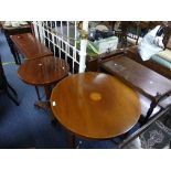 An Edwardian mahogany and inlaid circular Occasional Table, with outer cross-banding and ebony and