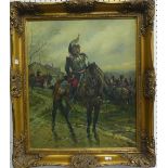 20th century School, Portrait of Cavalryman, oil on canvas, signed, 24in x 20in (61cm x 50.75cm),