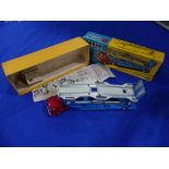 A boxed Corgi 1105 Carrimore Car Transporter, red cab with blue and white trailer, all in very