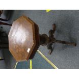 A Victorian walnut and marquetry Sewing table, of octagonal form, the hinged top enclosing a