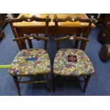 A pair of mahogany-framed Parlour Chairs, the interesting ladder back with staff-over seats in