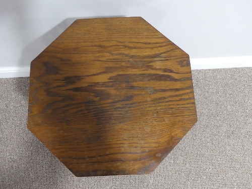 An Arts and Crafts octagonal Occasional Table, the four splayed supports carved with an Arts and - Image 2 of 3