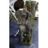 Garden Statuary; A pair of composite models of Pointer Dogs, in sitting position on rectangular