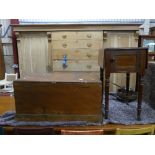 An antique mahogany Pot Cupboard, with extending function, the door enclosing vacant interior and