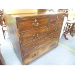 A 19th century mahogany Chest of Drawers, in need of restoration, 48in (122cm) wide x 23in (58.