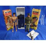 Action Man; A boxed early 1980's 'Basic Figure', with brown flock head, together with a boxed