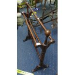 A Victorian mahogany Towel Rail, the towel rests raised upon barley-twist supports and splayed feet,
